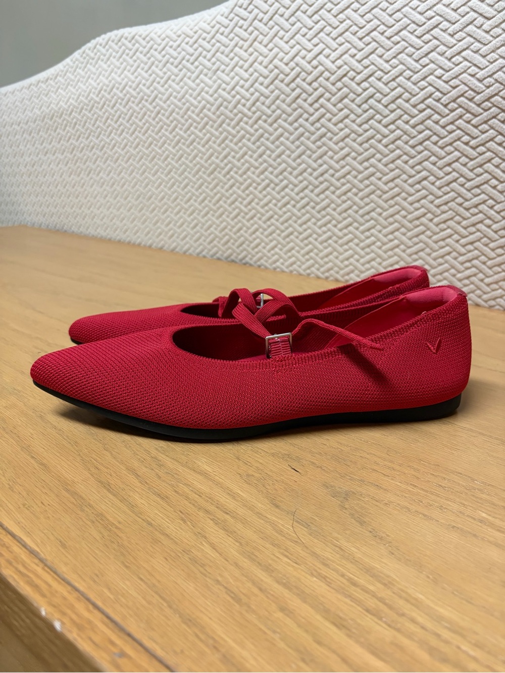 Vivaia Red Pointed Mary Jane Flats
